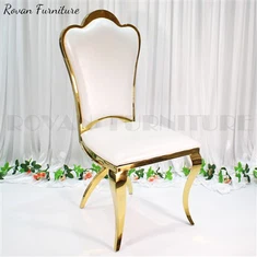 Καρέκλες τραπεζαρίας Weding White Leather Inox